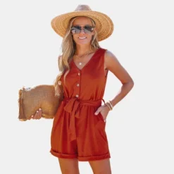Women's Belted V-Neck Sleeveless Romper -Cupshe 15 Women's Belted V-Neck Sleeveless Romper -Cupshe -BLAZER GUEST 572272a5 875a 40bc b9e3 6658f368a562