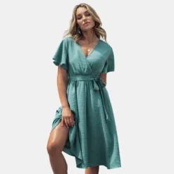 Women's Belted Flare Sleeve Midi Dress - Cupshe -BLAZER GUEST 58a15424 1372 4afe 915b 48563d81be98