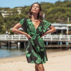 Women's Tropical Leaf Cover-Up Dress - Cupshe