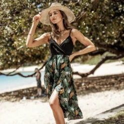 Women's V-neck Mid Length Slip Dress - Cupshe