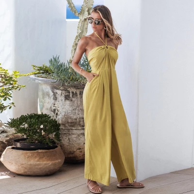 Women's O-Ring Halter Wide Leg Jumpsuit - Cupshe 5 Women's O-Ring Halter Wide Leg Jumpsuit - Cupshe - Image 5