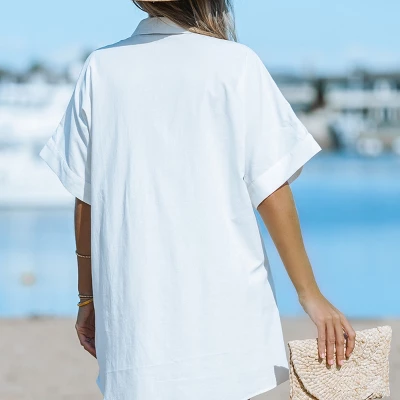 Women's Twist Mini Shirt Dress - Cupshe 2 Women's Twist Mini Shirt Dress - Cupshe - Image 2