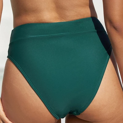Women's Solid Banded High Waist Bikini Bottom - Cupshe 2 Women's Solid Banded High Waist Bikini Bottom - Cupshe - Image 2