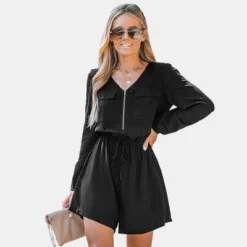 Women's Shadow Zip-Up Drawstring Waist Romper - Cupshe 13 Women's Shadow Zip-Up Drawstring Waist Romper - Cupshe -BLAZER GUEST 5d4b3977 b097 4bc0 a63d 86a4bdce2f3e