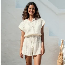 Women's Eyelet Tassel Tie Romper - Cupshe -BLAZER GUEST 5f97faa1 0ffd 495a 93ec 77e3b294e6bd