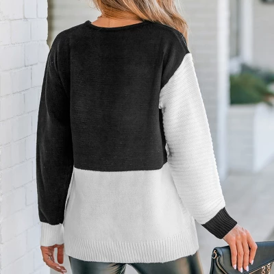 Women's Colorblock Crochet Drop Sleeve Sweater - Cupshe 4 Women's Colorblock Crochet Drop Sleeve Sweater - Cupshe - Image 4
