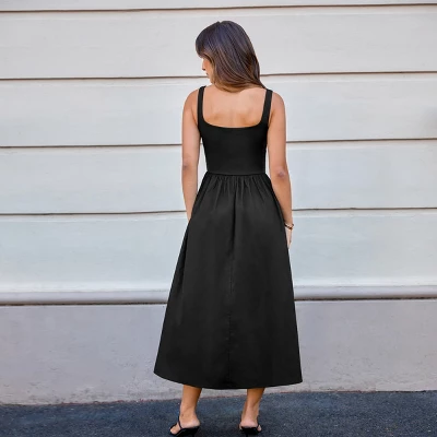 Women's Elegant Black Ruched Bodice Maxi Wedding Guest Dress - Cupshe 3 Women's Elegant Black Ruched Bodice Maxi Wedding Guest Dress - Cupshe - Image 3