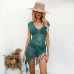 Women's Crochet Tassel Swim Cover Up Dress - Cupshe