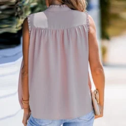 Women's Smocked Half-Placket Top - Cupshe -BLAZER GUEST 67627f45 99a1 4cc3 bc4e 7fc4cd4ae06d