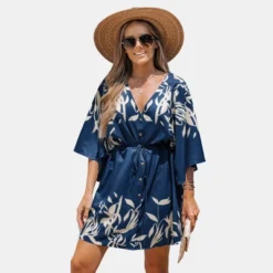Women's Floral Dolman Sleeve Loose Drawstring Dress - Cupshe -BLAZER GUEST 6a5e2d9b d931 4e6e aafa 153f3e57c498