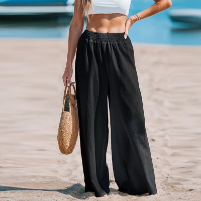 Women's Sunshine Smocked Wide Leg Pants - Cupshe 2 Women's Sunshine Smocked Wide Leg Pants - Cupshe - Image 2