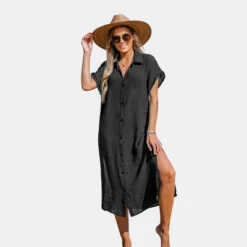 Women's Buttoned Cover Up Shirt Dress - Cupshe -BLAZER GUEST 6b40b4b9 b736 4809 8763 f9a85deb314a