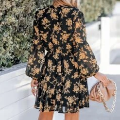 Women's Floral Print Button-Front Mini Dress - Cupshe