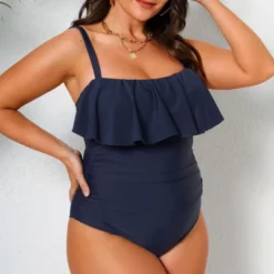 Women's Plus Size Ruffled One Piece Swimsuit - Cupshe