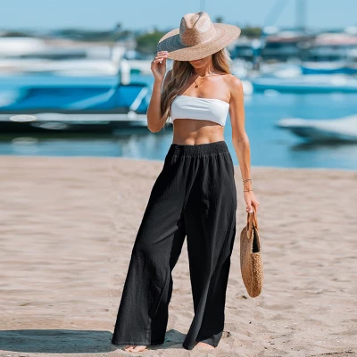 Women's Sunshine Smocked Wide Leg Pants - Cupshe 1 Women's Sunshine Smocked Wide Leg Pants - Cupshe
