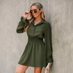 Women's Smocked Button-Front Mini Dress - Cupshe -BLAZER GUEST 6e95e0ff e45f 40fd 8fcf 55b9b87f5bb7