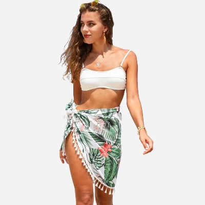 Women's Tropical Beachwear Tassel Sarong Cover Up - Cupshe 3 Women's Tropical Beachwear Tassel Sarong Cover Up - Cupshe - Image 3