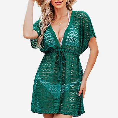 Women's Sheer Lace Mini Cover-Up Dress - Cupshe 1 Women's Sheer Lace Mini Cover-Up Dress - Cupshe