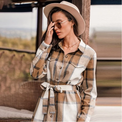 Women's Plaid Belted Button-Front Mini Dress - Cupshe 5 Women's Plaid Belted Button-Front Mini Dress - Cupshe - Image 5
