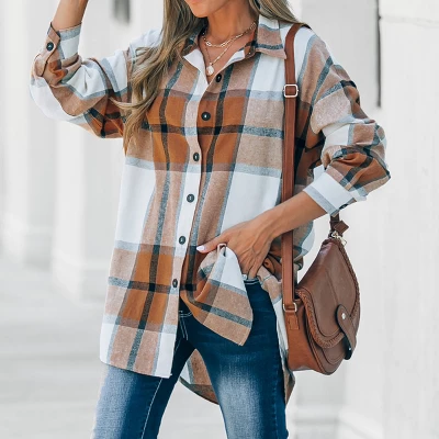 Women's Long Sleeve Plaid Oversized Shirt - Cupshe 1 Women's Long Sleeve Plaid Oversized Shirt - Cupshe