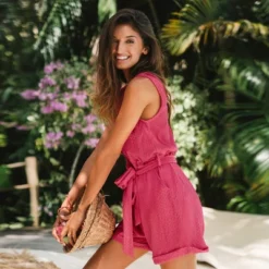 Women's Textured Belted Button-Front Romper - Cupshe 8 Women's Textured Belted Button-Front Romper - Cupshe -BLAZER GUEST 73e65ac8 469d 4c1c bf08 3b634835a40c