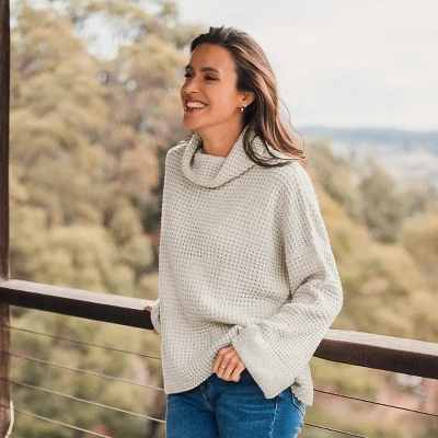 Women's Turtleneck Drop Shoulder Sweater - Cupshe 2 Women's Turtleneck Drop Shoulder Sweater - Cupshe - Image 2