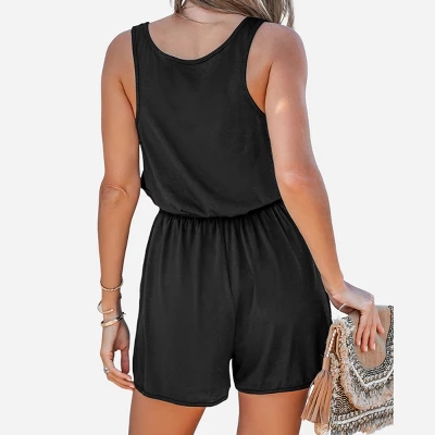 Women's Sleeveless U-neck Romper -Cupshe 2 Women's Sleeveless U-neck Romper -Cupshe - Image 2