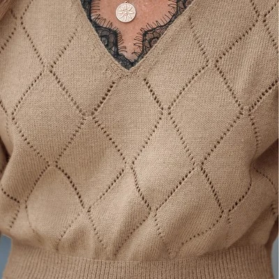 Women's Pointelle Knit Scalloped Lace Sweater Dress - Cupshe 5 Women's Pointelle Knit Scalloped Lace Sweater Dress - Cupshe - Image 5