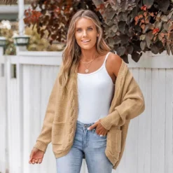 Women's Open-Front Chunky Knit Cardigan - Cupshe -BLAZER GUEST 7c4bf25a b837 4ef8 9070 34edccb5f0f9