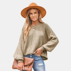 Women's Cable Knit Drop Sleeve Sweater - Cupshe -BLAZER GUEST 7c5fdd6f 1b29 4c46 8b82 bc2942d91c90