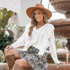 Women's Cutout Ruffled Button-Front Cardigan - Cupshe -BLAZER GUEST 7ed2d949 18b6 444e ae5e 9ac7be021a48