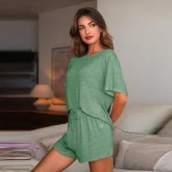 Women's Cozy T-shirt & Shorts Pajama Set - Cupshe -BLAZER GUEST 7ef443f1 c394 4d6c a058 bc4d7450d027