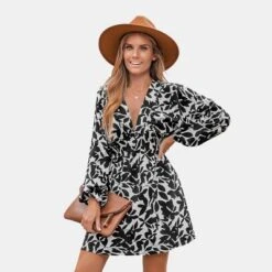 Women's Floral Print V-Neck Smocked Mini Dress - Cupshe -BLAZER GUEST 7f34e27f 8557 4940 8b16 fda4ceef2e5a