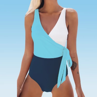 Women's Color Block Tie Side One Piece Swimsuit - Cupshe 5 Women's Color Block Tie Side One Piece Swimsuit - Cupshe - Image 5