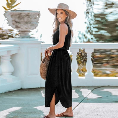 Women's Scoop Neck Side Slit Maxi Dress - Cupshe 8 Women's Scoop Neck Side Slit Maxi Dress - Cupshe - Image 8