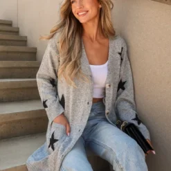 Women's Star Print Button-Front Cardigan - Cupshe 11 Women's Star Print Button-Front Cardigan - Cupshe -BLAZER GUEST 80cb2776 8153 47d4 8ae9 0de684aa798d