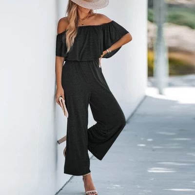 Women's Short Sleeve Off-the-Shoulder Jumpsuit - Cupshe 1 Women's Short Sleeve Off-the-Shoulder Jumpsuit - Cupshe