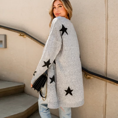 Women's Star Print Button-Front Cardigan - Cupshe 3 Women's Star Print Button-Front Cardigan - Cupshe - Image 3