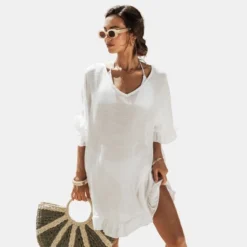 Women's Ruffled V-Neck Back Tie Cover-Up Mini Dress - Cupshe -BLAZER GUEST 82d97b23 074c 4c8a 9520 664a9b94cdae