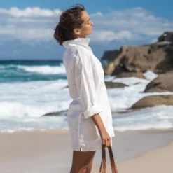 Women's Buttoned Shirt Cover-Up Dress - Cupshe