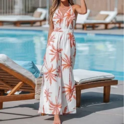 Women's Palm Tree V-Neck Jumpsuit - Cupshe 11 Women's Palm Tree V-Neck Jumpsuit - Cupshe -BLAZER GUEST 85300344 755f 4ffd ac5a 254b351494ac