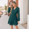 Women's Floral Lace Peasant Sleeve Mini Dress - Cupshe