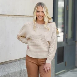 Women's Toasty Crochet Knit Drop Shoulder Sweater - Cupshe -BLAZER GUEST 8973b97f 9ea3 4c25 903a 258f5620fcc8