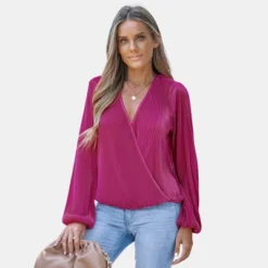 Women's Long Sleeve Surplice Neck Peasant Sleeve Top - Cupshe 11 Women's Long Sleeve Surplice Neck Peasant Sleeve Top - Cupshe -BLAZER GUEST 89c80f06 6e2e 4930 9cfa 03554d77e121