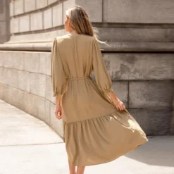 Women's Bohemian Taupe Tiered Midi Dress With - Cupshe -BLAZER GUEST 8a6921e0 1225 4abe 9703 44545c6177e7