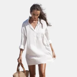 Women's Buttoned Shirt Cover-Up Dress - Cupshe -BLAZER GUEST 8adb4be7 c975 4e0e 9e36 fe9a188b42fe