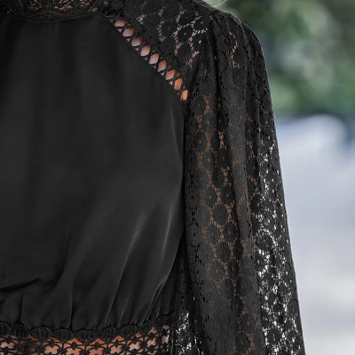 Women's Lace Mock Neck Mini Dress - Cupshe 5 Women's Lace Mock Neck Mini Dress - Cupshe - Image 5