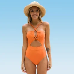 Women's Cutout Shirring One Piece Swimsuit - Cupshe -BLAZER GUEST 8bb8d7bf d0ea 4796 a175 83064ba67b8e