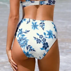 Women's Floral Pattern Shirred High Waist Bikini Bottom - Cupshe -BLAZER GUEST 8bbb1b88 3297 4e33 99ac 4624e788c694