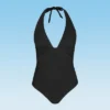 Women's Halter V Neck One Piece Swimsuit - Cupshe
